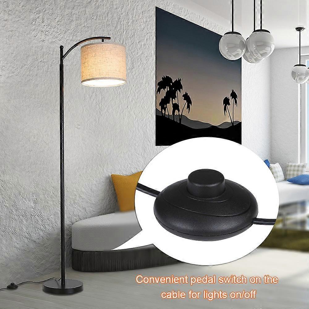 Tomshine Floor Lamp with 9W Warm Light LED Bulb Hanging Lampshade Energy Saving Bedside Arc Light E2