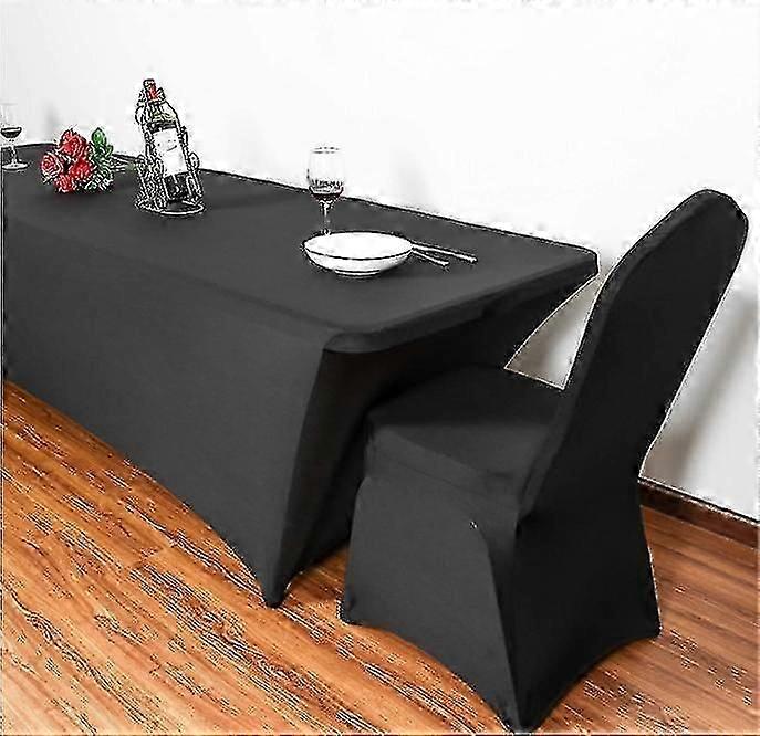 Stretch Spandex Table Cover For Standard Folding Tables, Rectangular Fitted Tablecloth Protector Stretch Table Cover 183*76*76cm