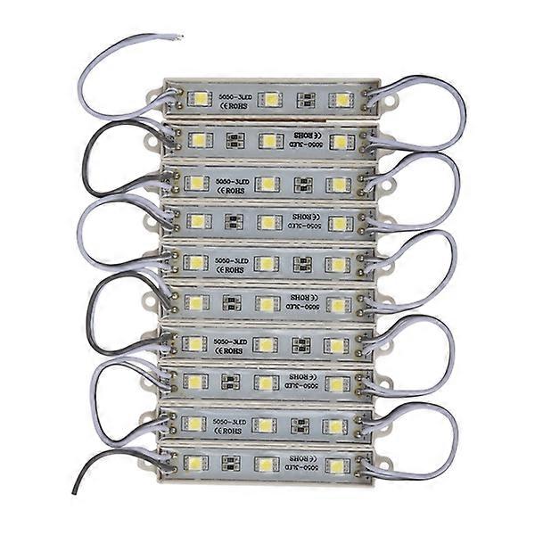 1*10pcs 5050 SMD 3 LED Module Strip Waterproof DC 12V Cool White