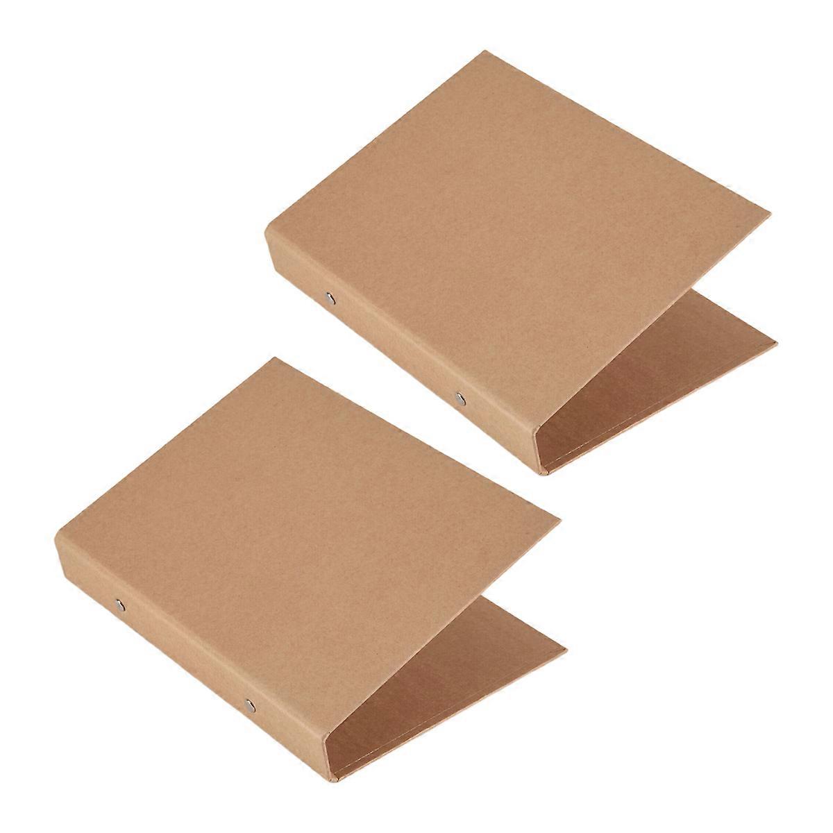 2Pcs A5 Refillable Ring Binder,A5 Kraft Paper Binder Tray