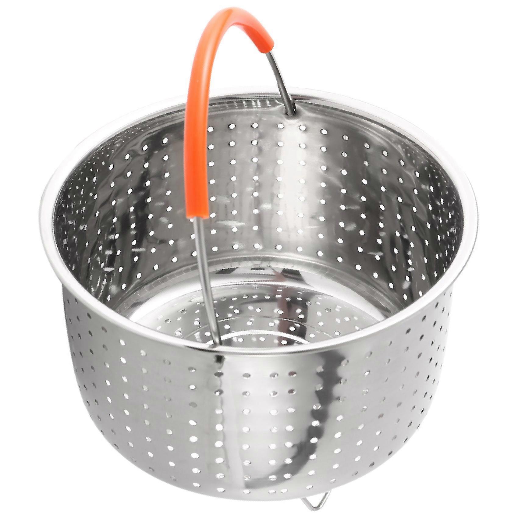Stainless Steel Steamer Basket with Silicone Covered Handle Basket