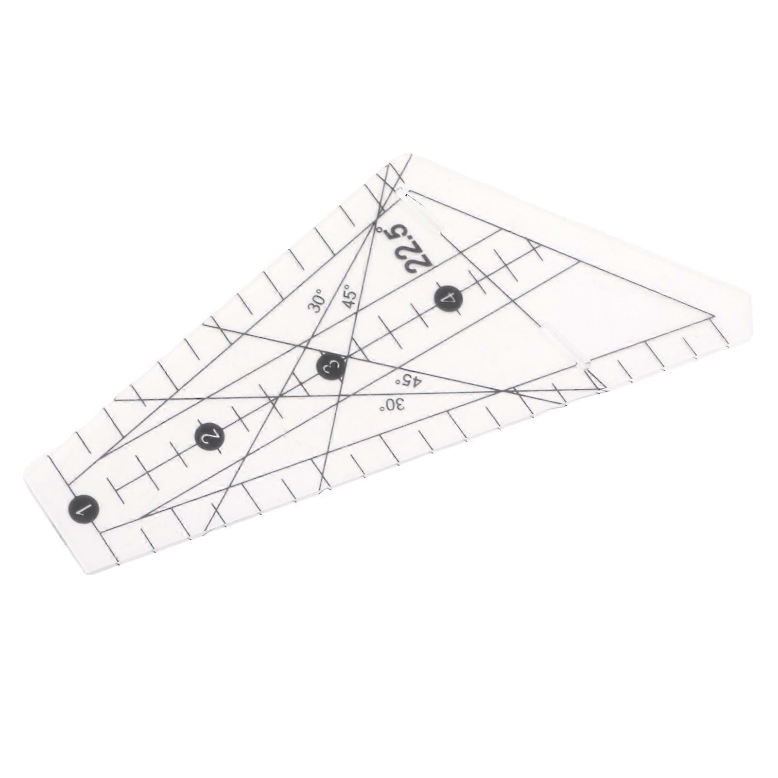 Quilting Ruler 22.5 Degrees Slot Design Transparent Plastic Tailor Ruler Tool for Sewing DIY Craft8ft