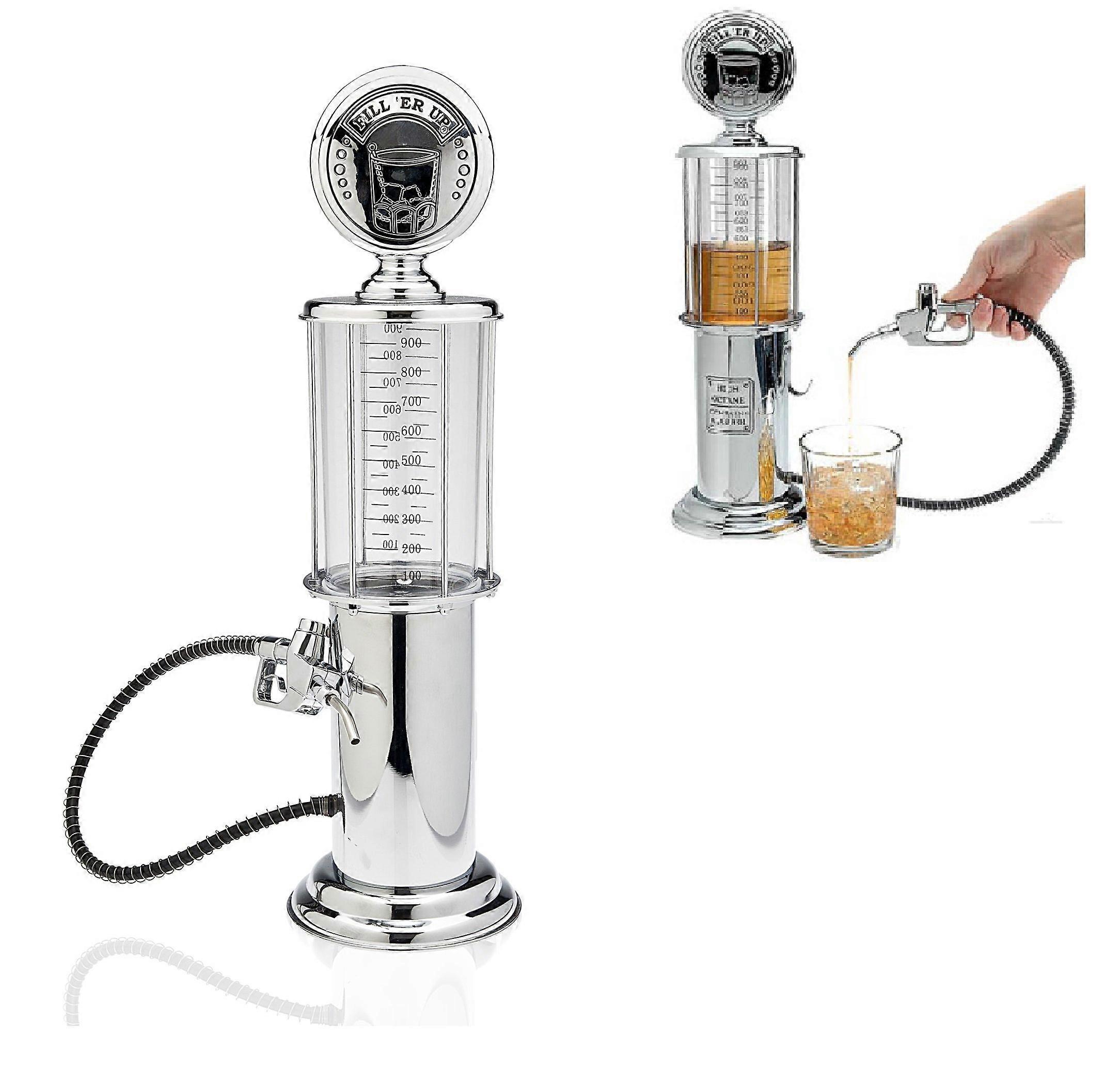 Stainless Gas Pump Whiskey/Bourbon Decanter Liquor Dispenser for Vodka and Rum