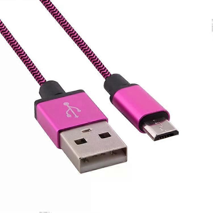 Micro USB to USB 2.0 Data Charger Cable-1m Woven Style,Purple for Smartphones Purple