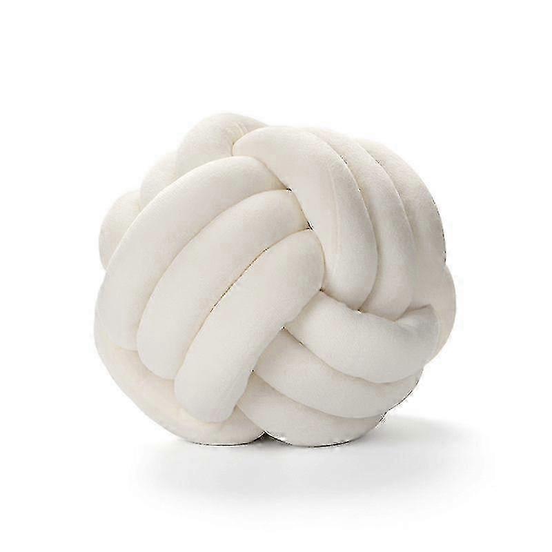 Ivory Soft Knot Throw Pillow with 11-inch Diameter