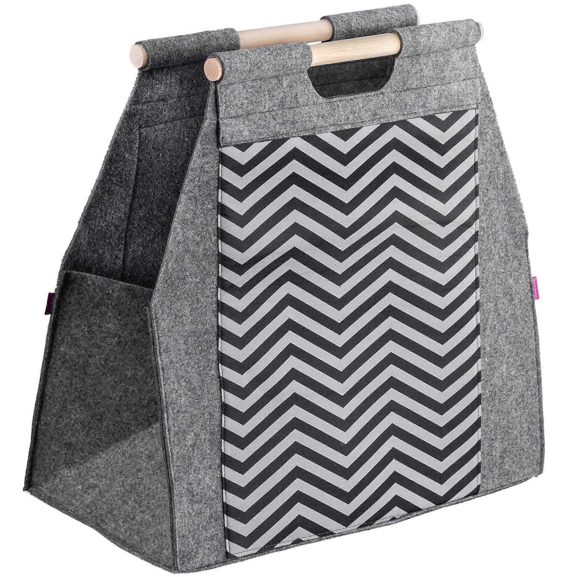 KADAX Bolsa de hogar para leña con patrón de zigzag