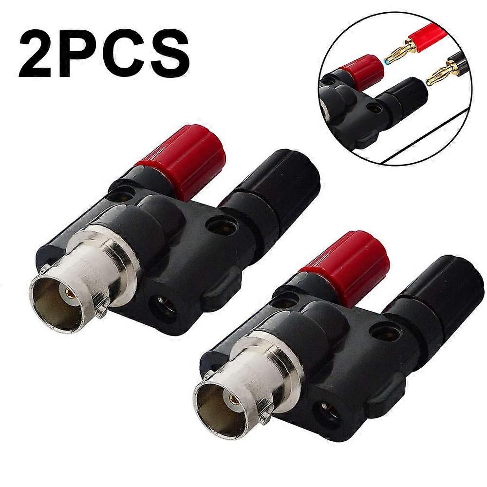 BNC Hembra a Doble Banana Hembra Socket Binding Post Coax Splitter Adapter Connector Pack de 2