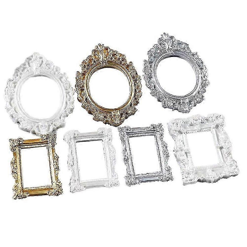 7 Pcs Vintage Frames Galeria Picture Frame Picture Display Stand Photo Frame Bead Decorativo Photo Frame Open Back Bezel Pingente