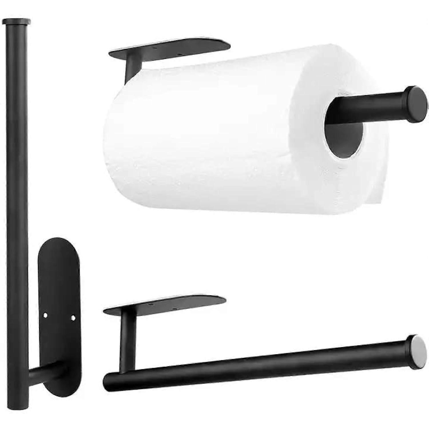 Paper Towel Holder Stainless Steel Black Kitchen Use