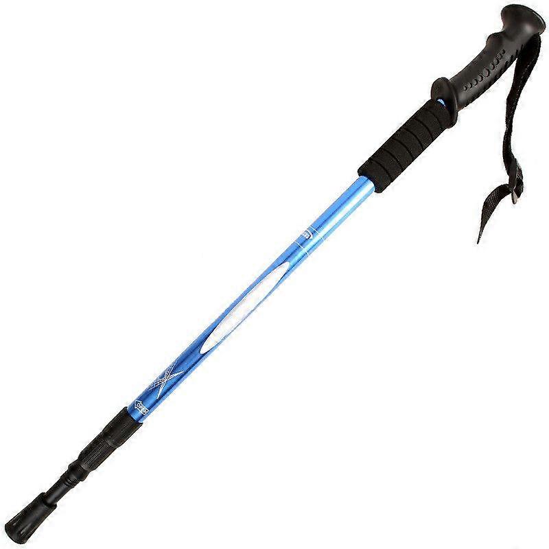 Trekking Pole Ultra Light Telescopic Walking Stick Sections Stick Aluminum Alloy for Trekking Conditioning (Blue)