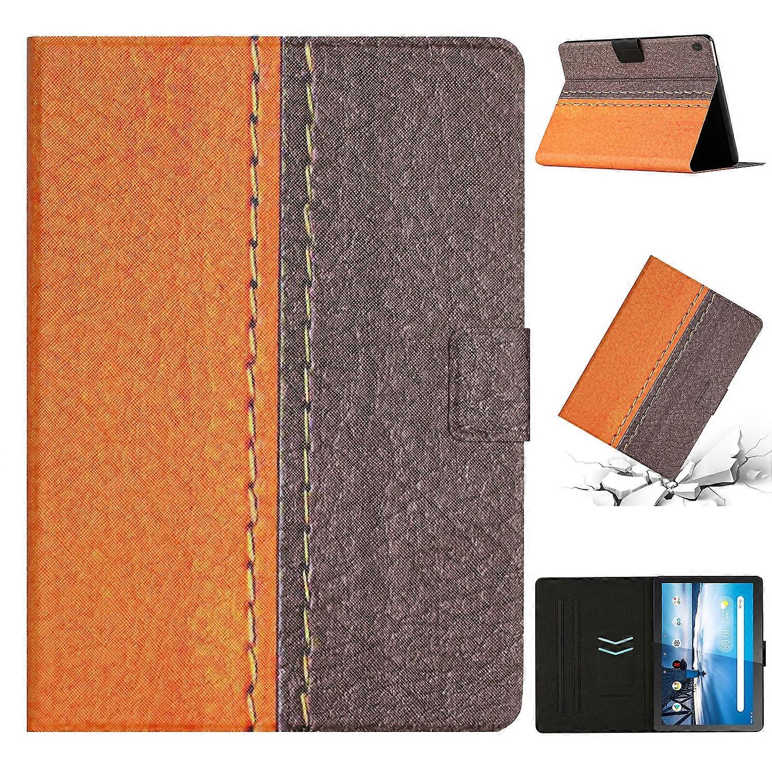 For Lenovo Tab M10 X605F X505 Stitching Solid Color Smart Leather Tablet Case