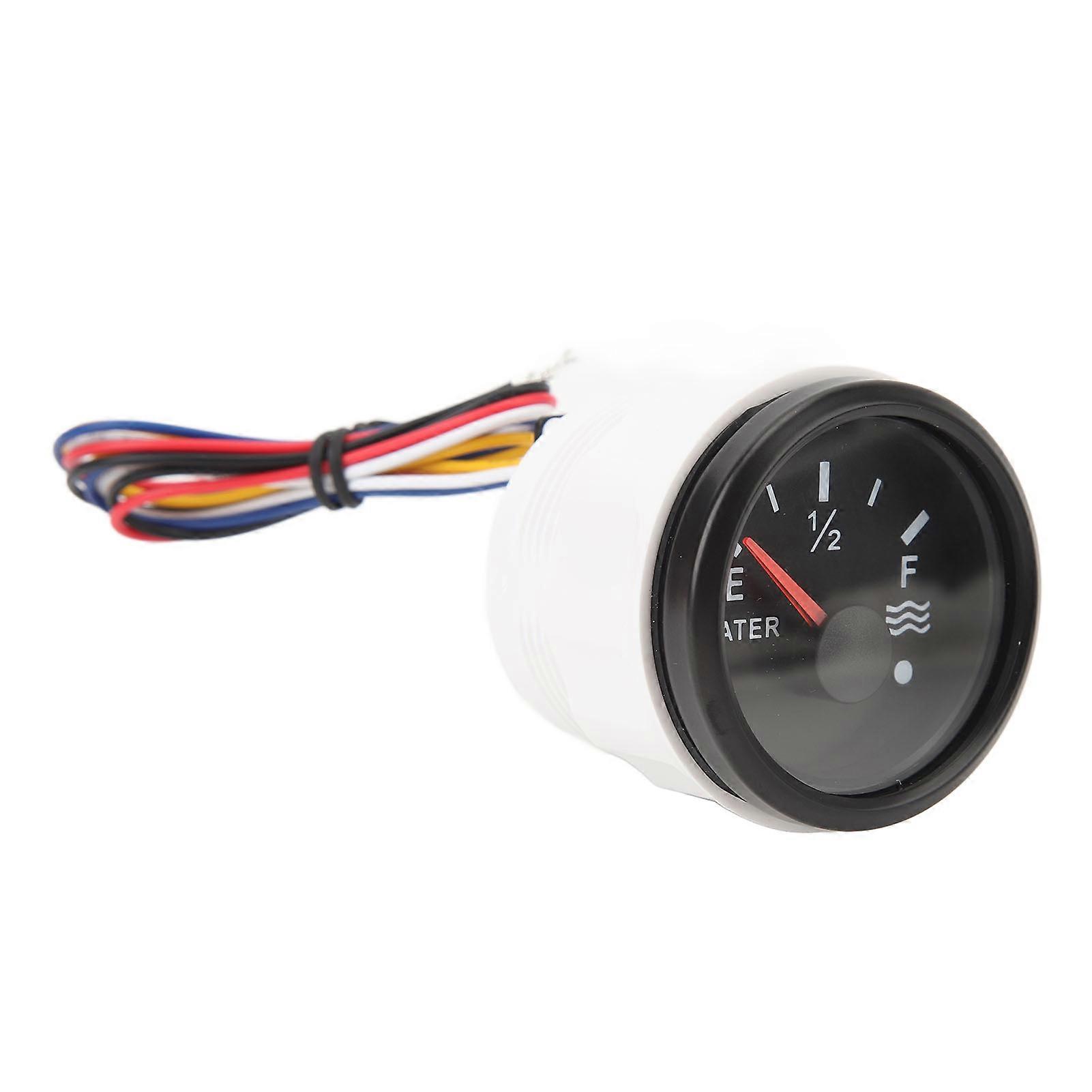 52MM DC9 to 32V 0 to 190Ω E‑1 2‑F Pointer Water Level Gauge with Backlight for RVs Yachts Fishing Boats Ships