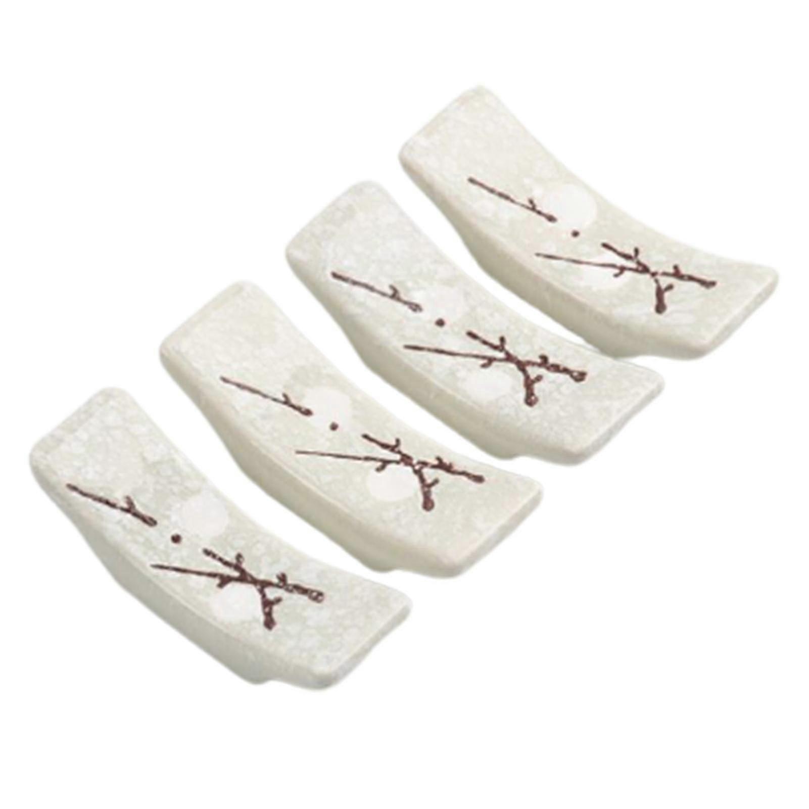 4pcs Ceramic Chopsticks Holder Exquisite Smooth Surface Spoon Rack Chopsticks Rest Kitchen Tool