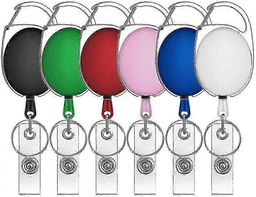 Retractable ID Card Holder with 6 Key Chain Lanyards Gift Set