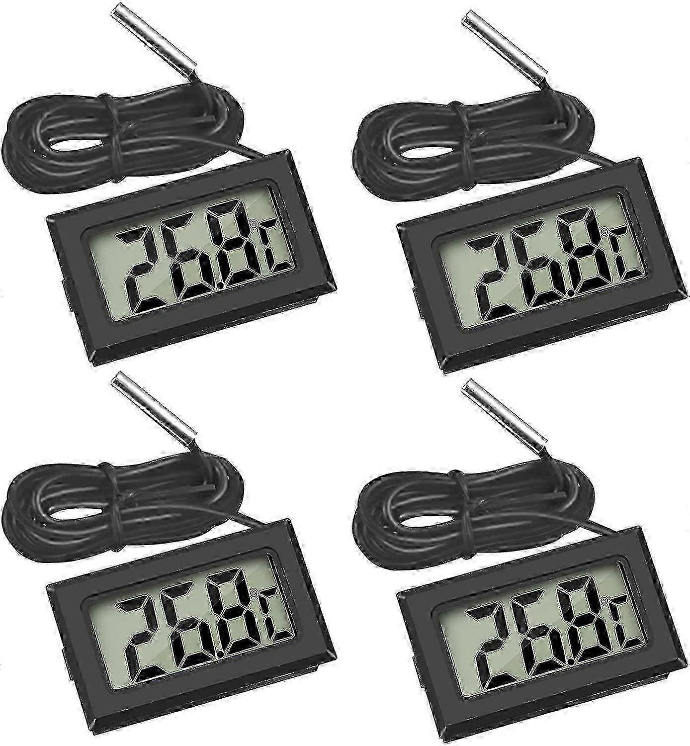4x Digital LCD Thermometer with External Probe for Fridge Aquarium