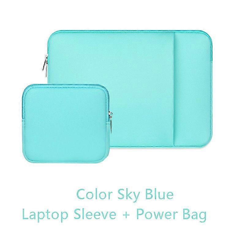 13 Zoll Laptop Sleeve Case Weich gepolsterte Reißverschlussabdeckung mit Fronttasche & Zubehörtasche Himmelblau