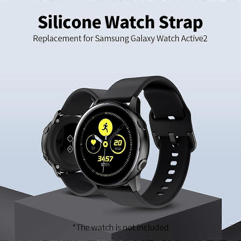 Replaceable Silicone 20mm Buckle Strap Band Compatible with Samsung Galaxy Watch Active2 Dark Blue