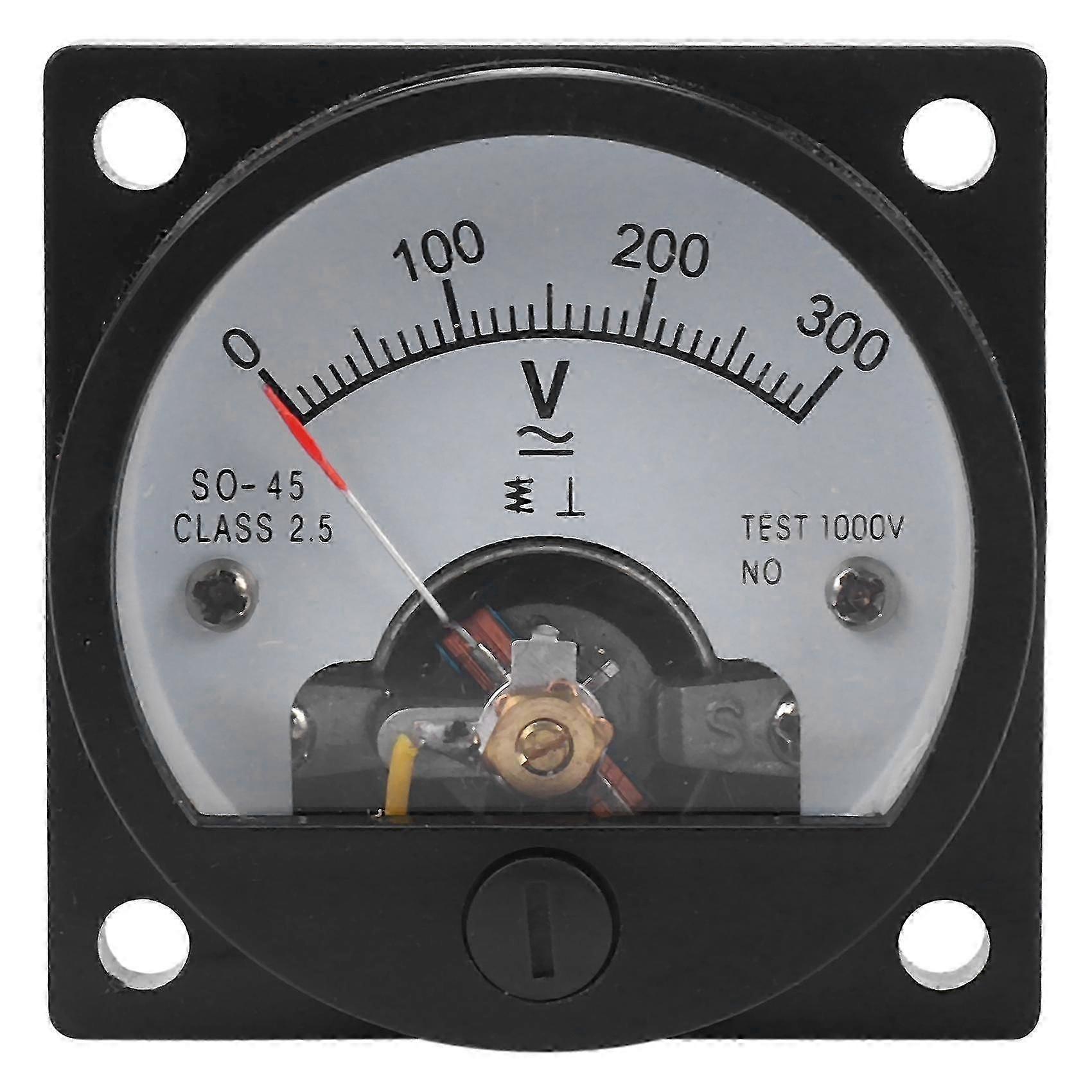 Ac 0-300v Round Analog Dial Panel Meter Voltmeter Gauge Black