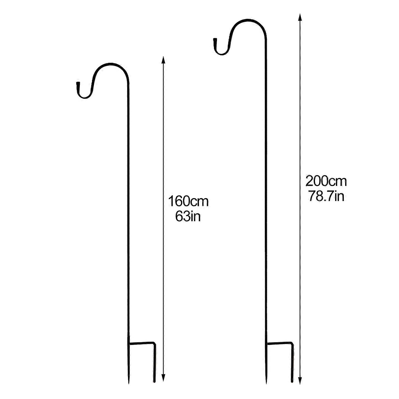 Outdoor Shepherd Hook Mopping Hook 2 Claw Base Height Adjustable Shepherd Hook