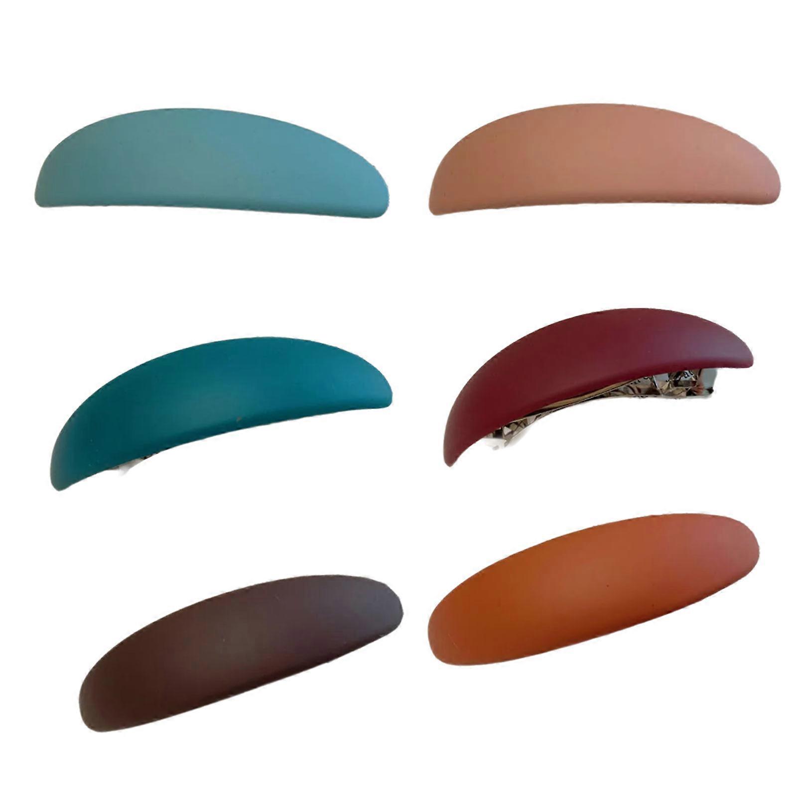 Set Di 6 Fermaglio Per Capelli Stile Francese Per Le Donne Sottile E Ispessire I Capelli Classico Colore Semplice Supporto Per Coda Di Cavallo Per L'uso Quotidiano