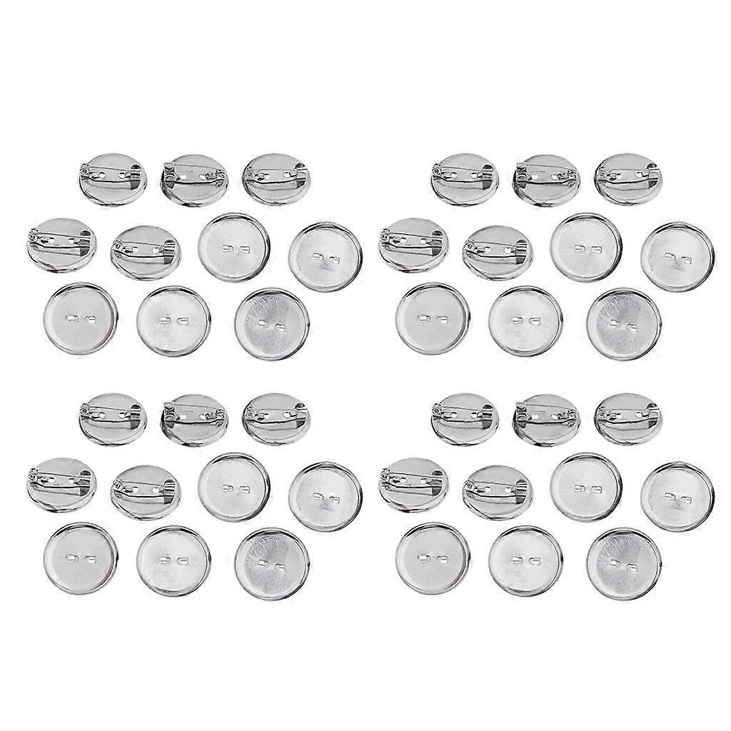 40 Pieces 23MM Metallic Rustless Pin Back Button Base Back Badge Button Supplies