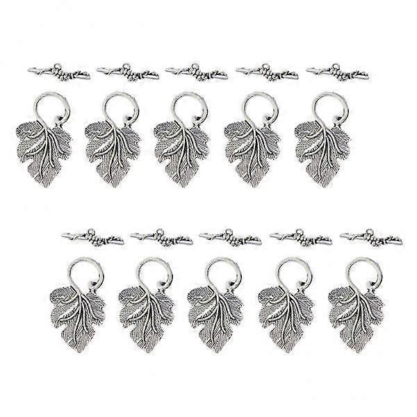Leaf Design Toggle Clasps for Jewelry Making - Pack of 20