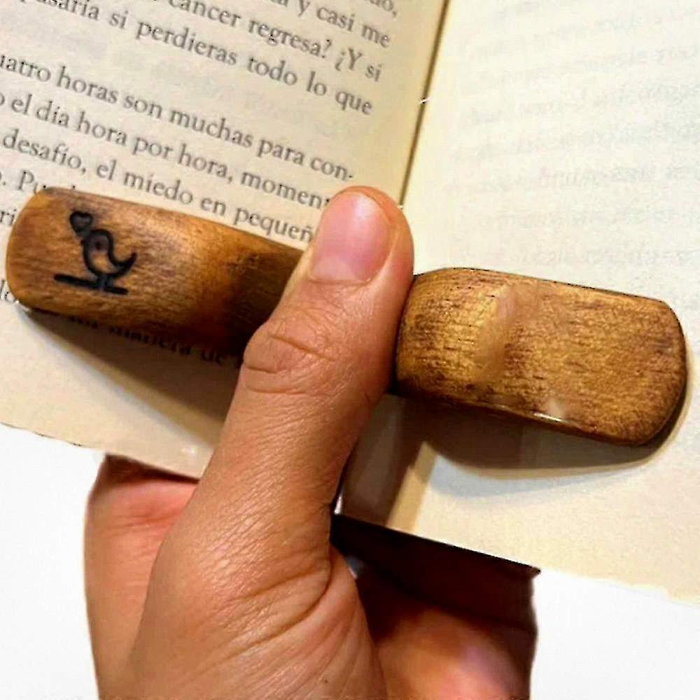 Séparateur de porte-pages en bois pour livres, support de doigt pour une lecture confortable au lit avec poignée pour le pouce