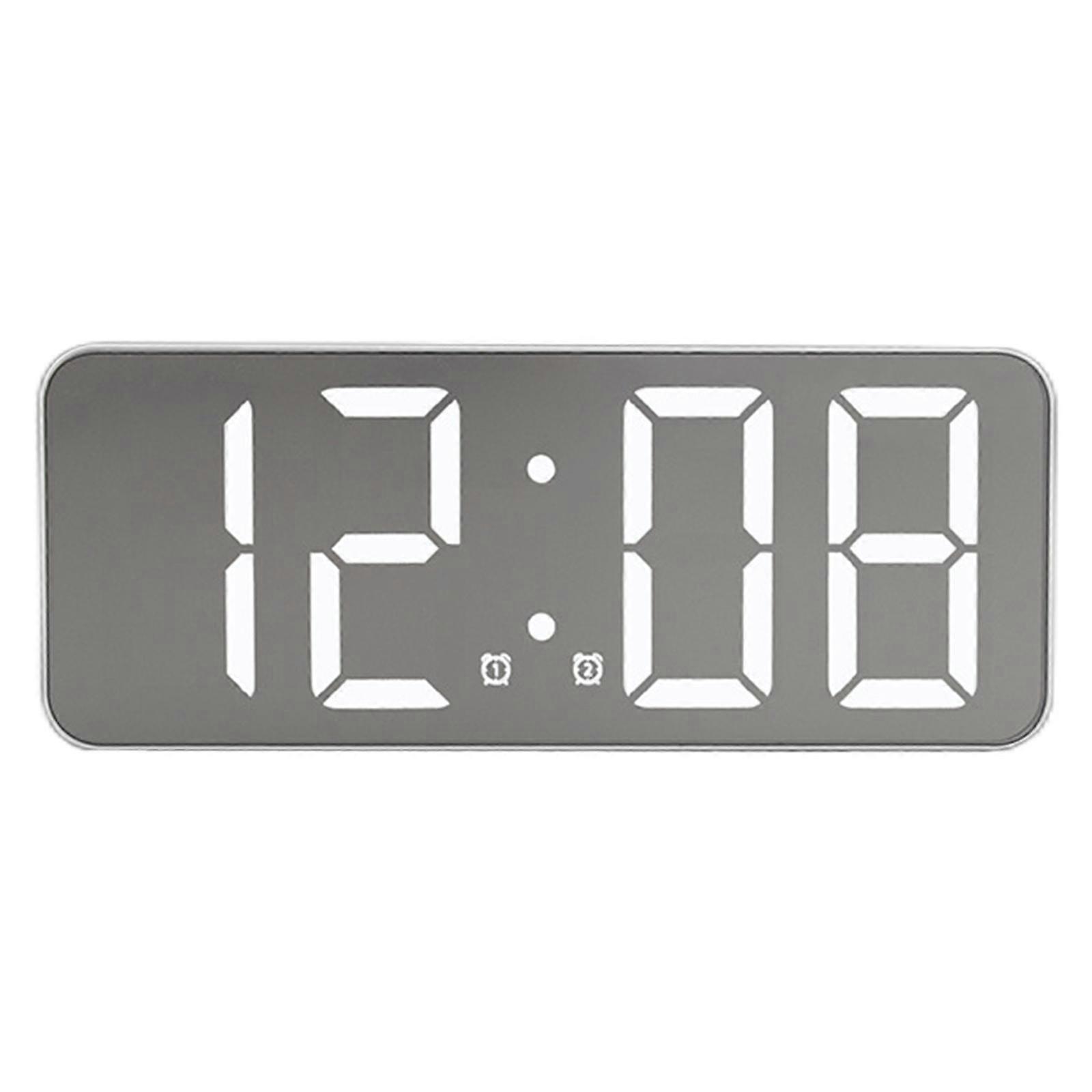 Portable Desktop LED Digital Clock Large Screen Display Adjustable Brightness