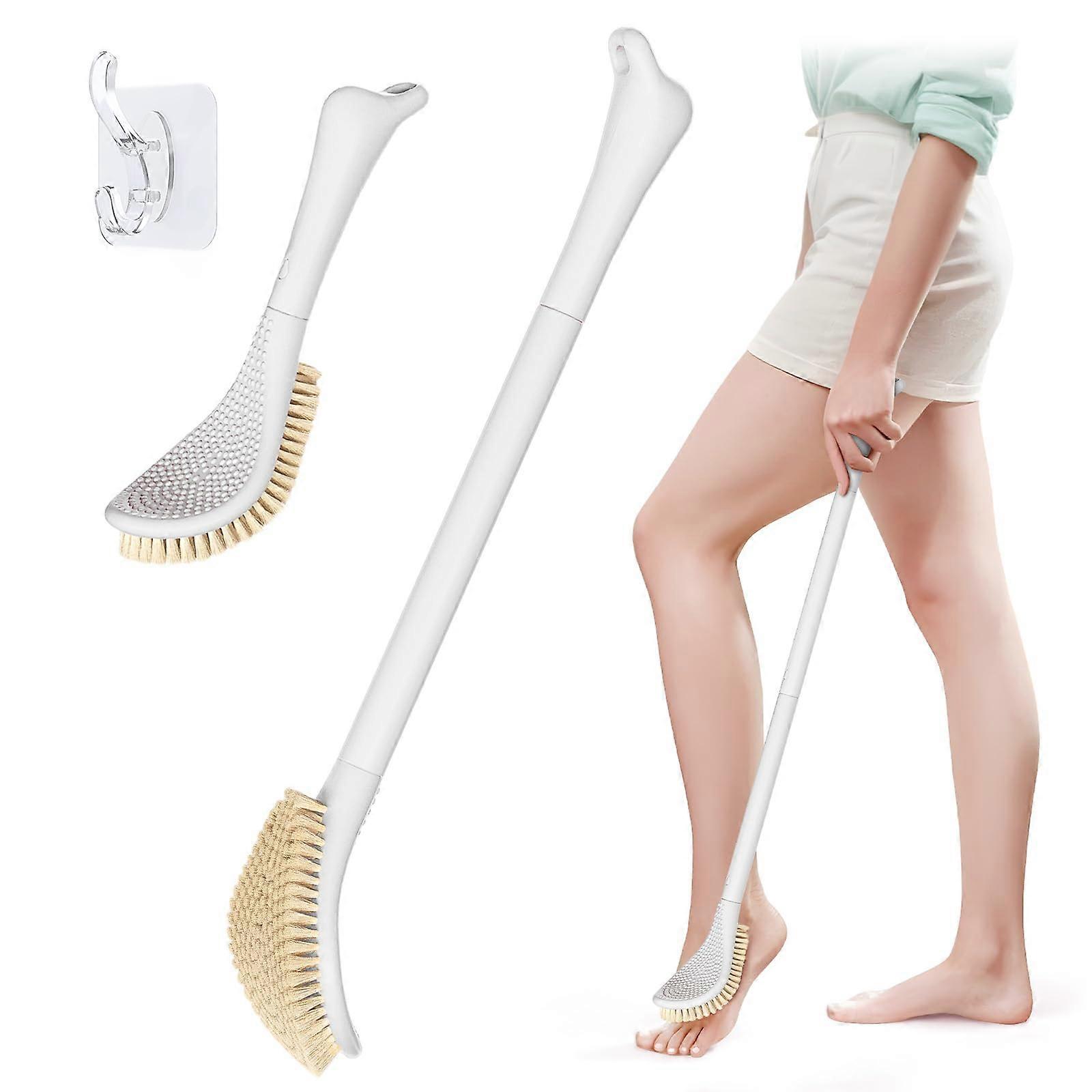 Foot Brush for Shower, 3in1 Foot Scrubber, Adjustable 10.2''27.5'', GiftBox Packaged(White) Ref: 6363