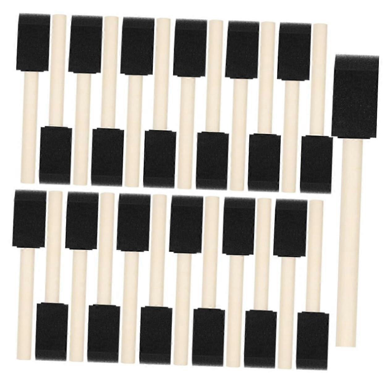 Sponge Paint Brushes 40pcs Foam Sponges Wooden Handle for  and