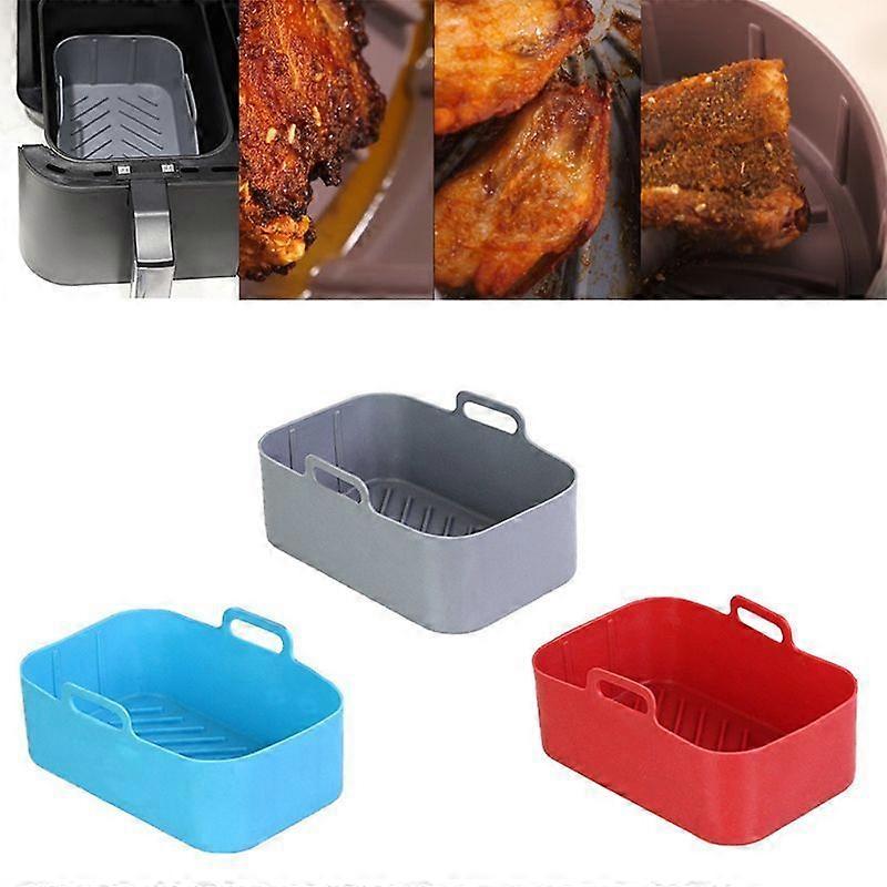 2Pcs Heißluftfritteuse Silikonschale Backpfanne Ofen Topf Platte Heißluftfritteuse Zubehör