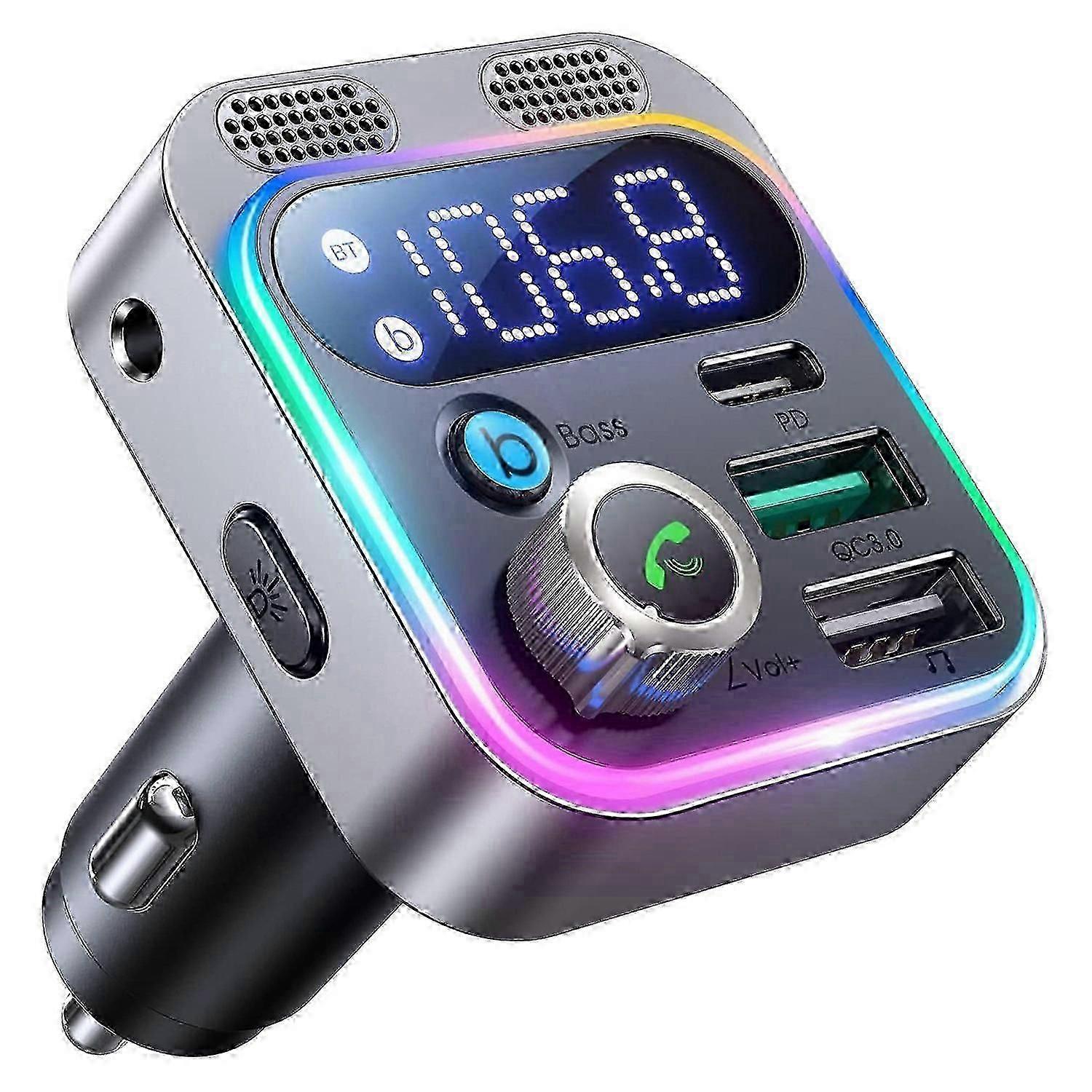 Bluetooth Car Adapter Car Fm Transmitter 48w Fast Charger With Dual Mics
