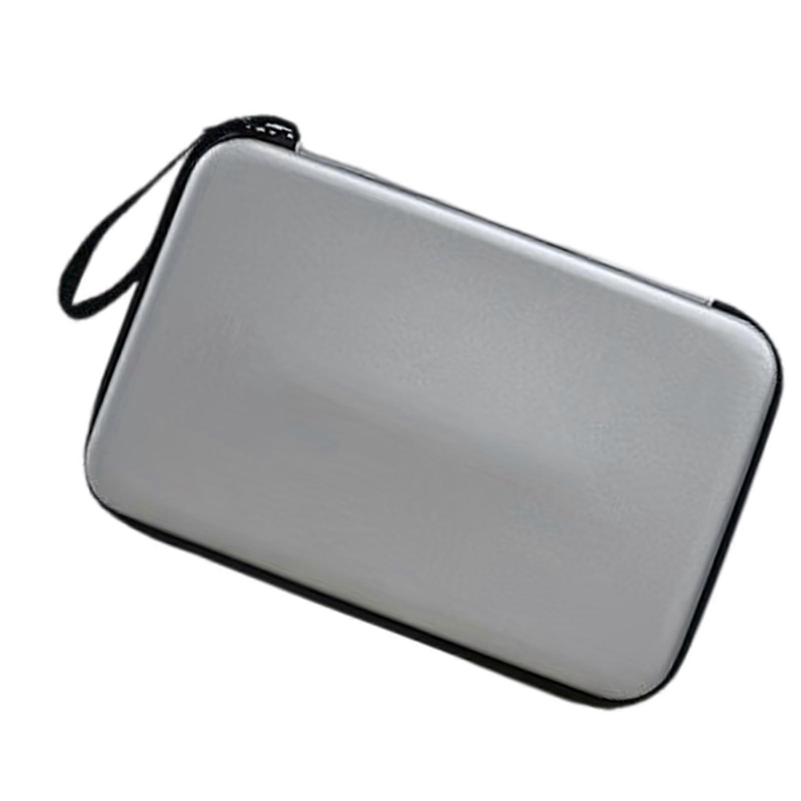 Quadratic bag for table tennis racket for ping pong paddle, storage bag, waterproof, table tennis paddle, hard case, zipper, handbag silver