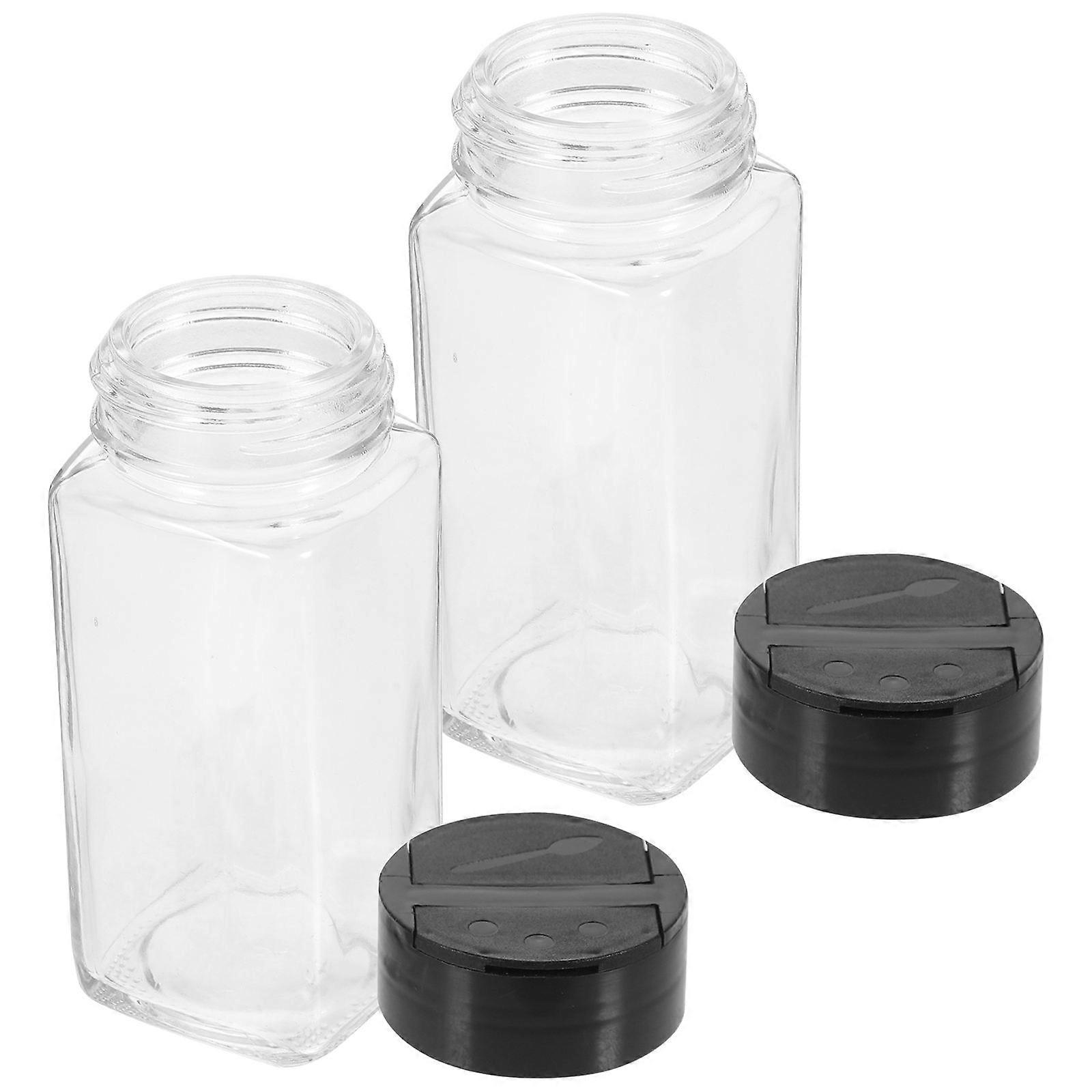 Glass Salt and Pepper Shakers with Caps Tightly Sealed Spice Bottles for Kitchen Seasoning Storage