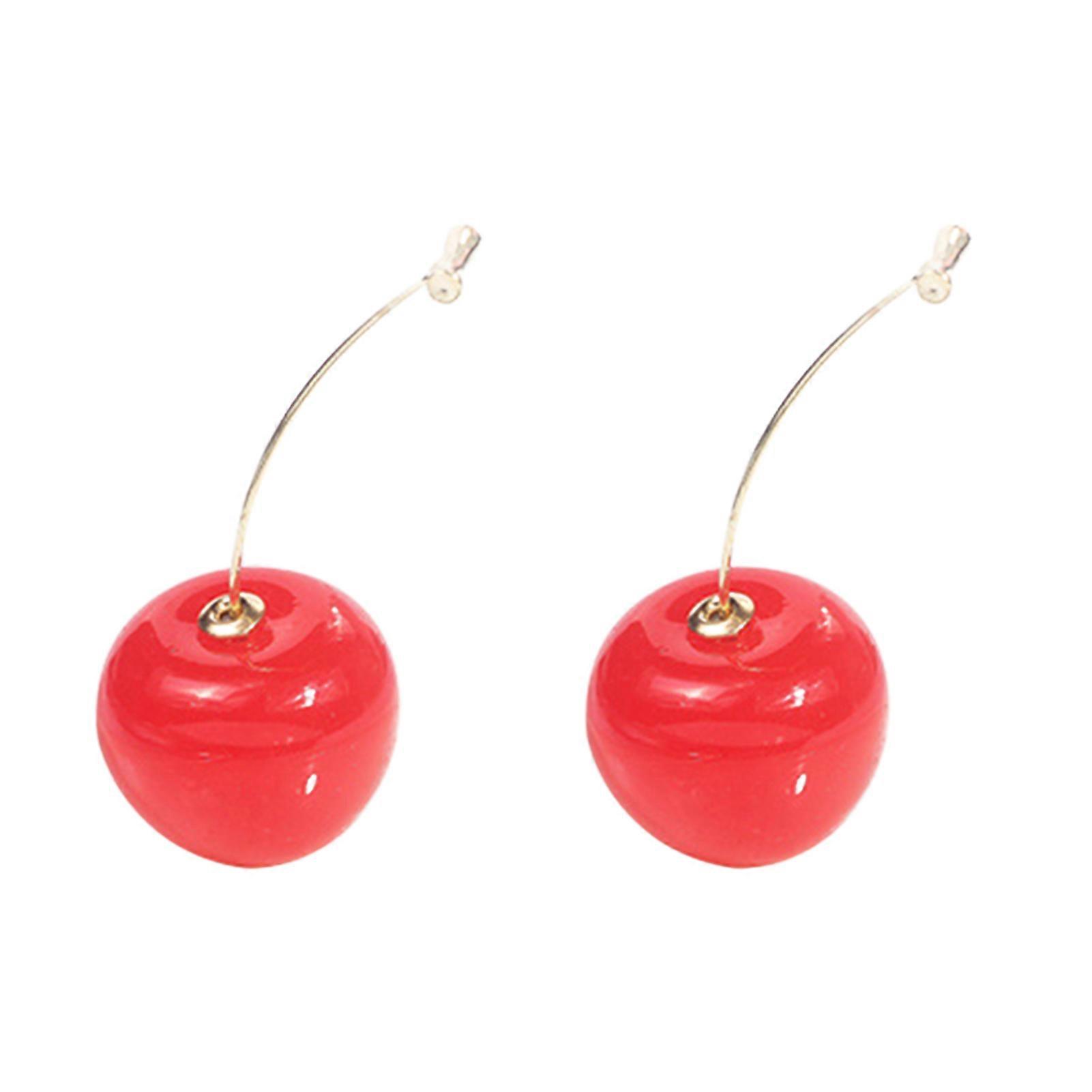 Hypoallergenic Cherry Stud Earrings Japanese Style Chic Cherry Stud Earring with
