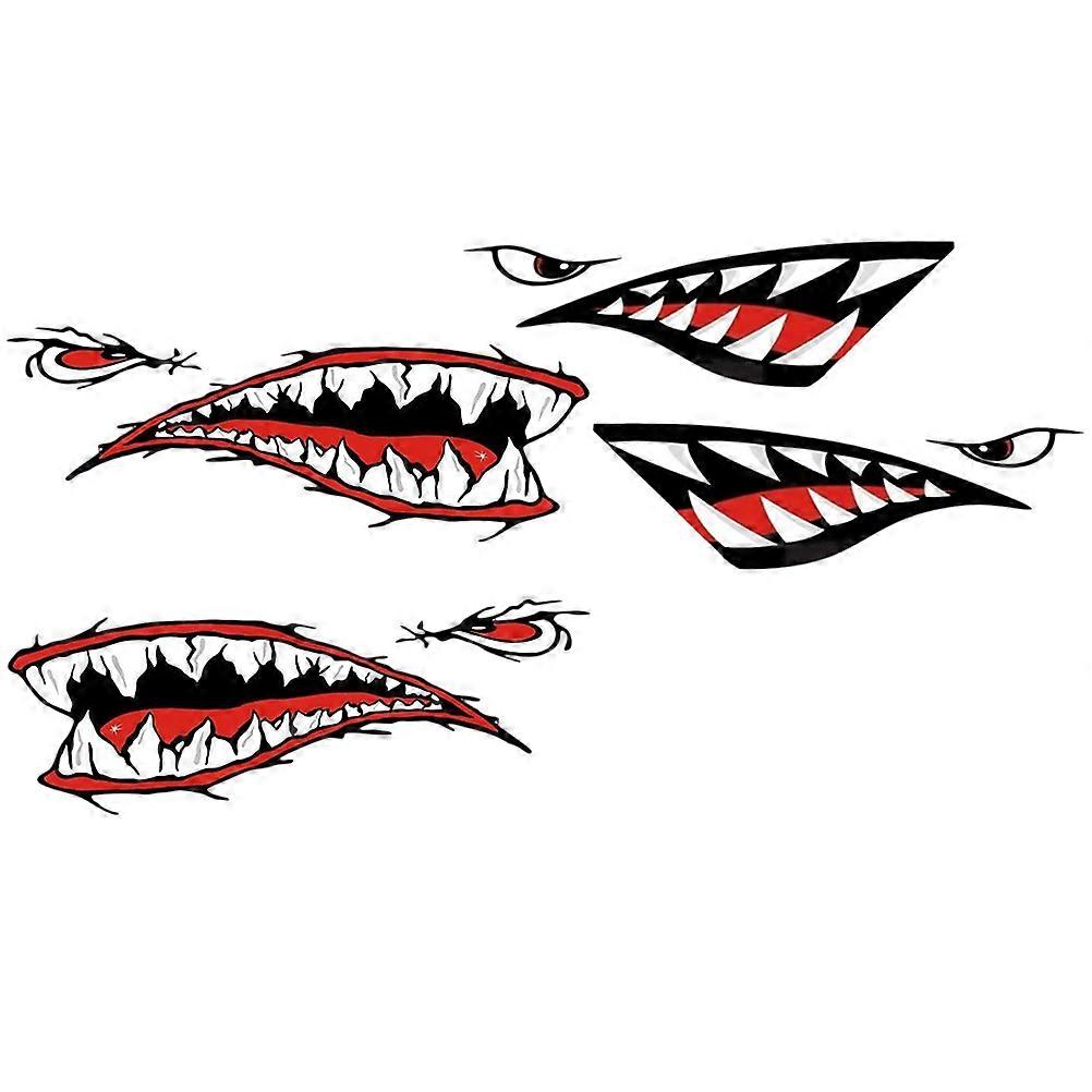 It sounds like you're describing a product listing for **shark mouth decals** (also known as "jaw decals" or " stickers"). These are popular for