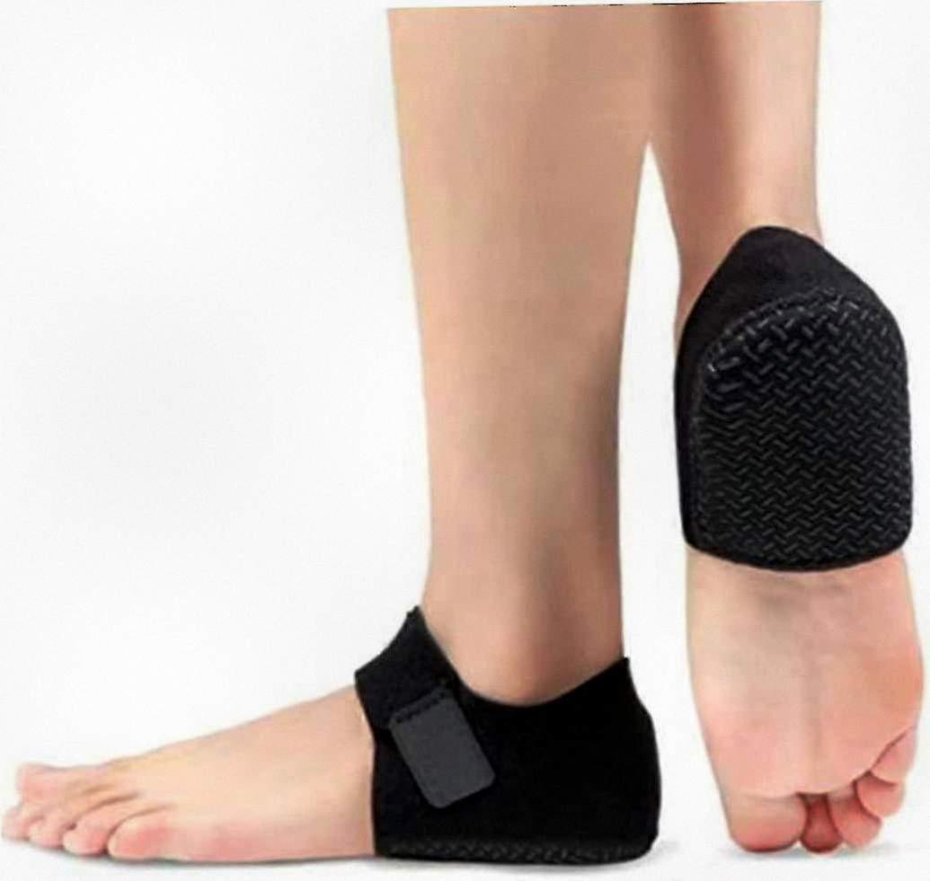 痛みを和らげるための調節可能なジェルヒールプロテクターとクッションパッド、ブラックサイズLのスパーバンデージソックス