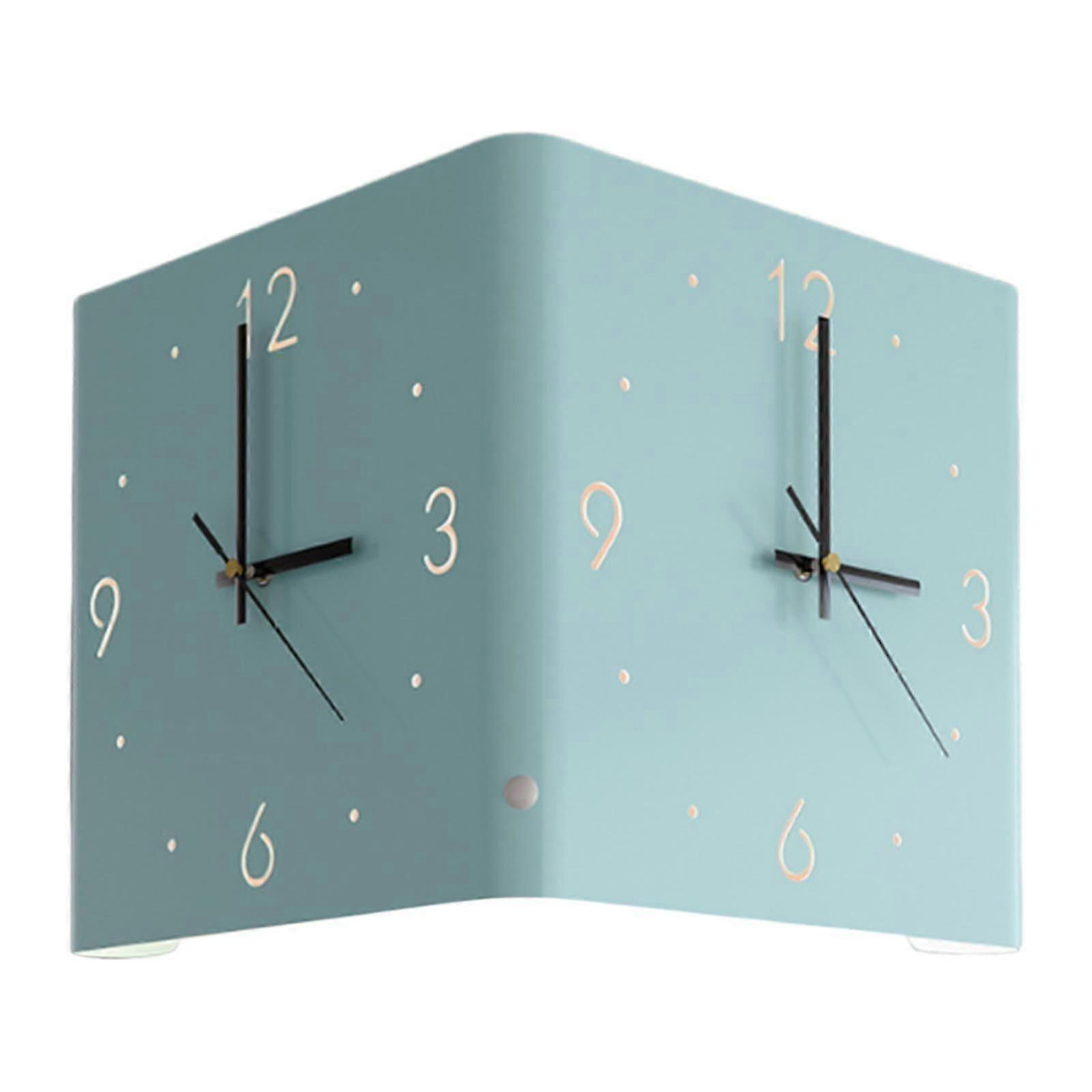 (Blue) Double Sided Clock Wall Mounted Wall Clock For Patio Farmhouse Kitchen White