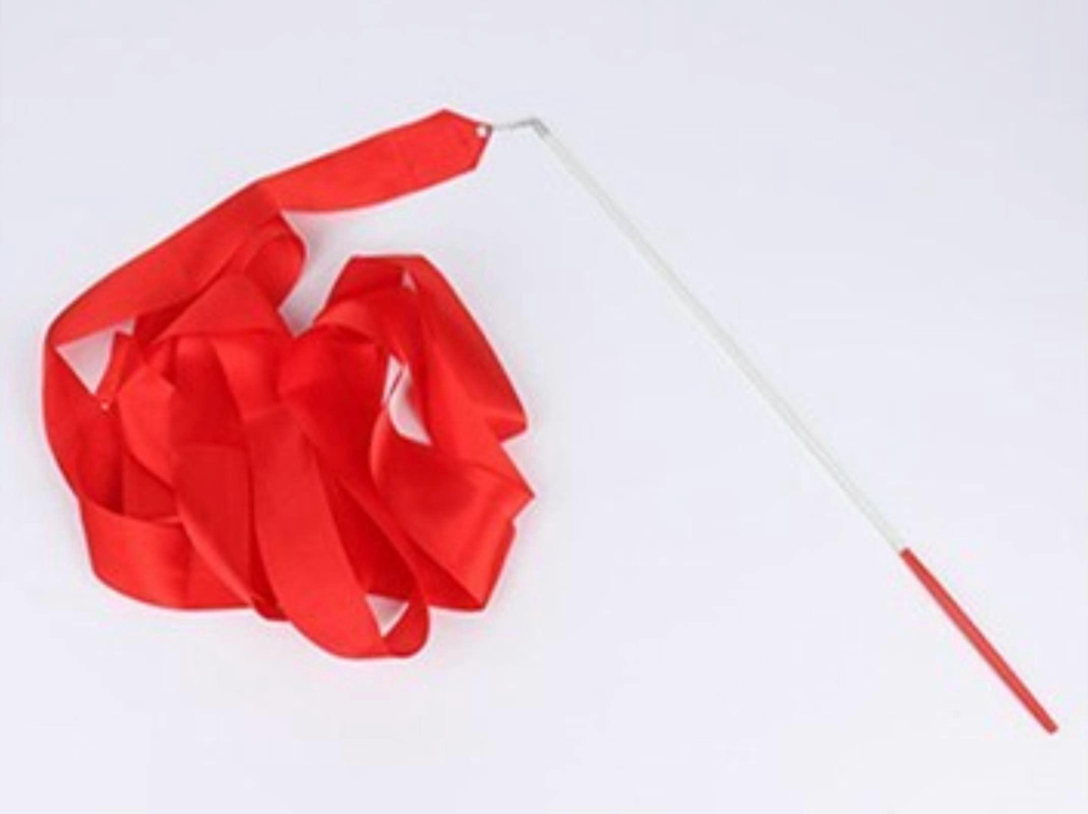 2 m 4 m 6 m Colourful Exercise Bands Dance Band Rhythmic Art Gymnastics Ballet Streamer Twirling Rod Rainbow Stick Training Red 6m Ref: 2822