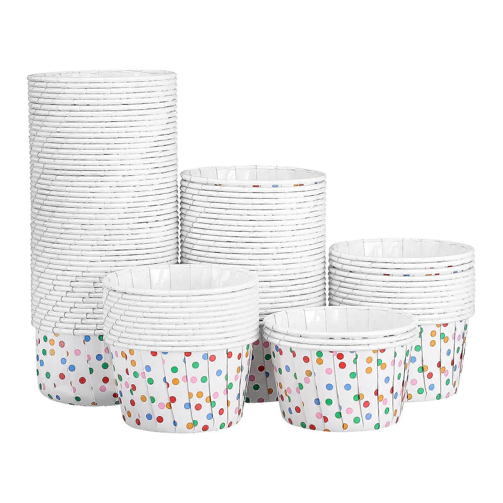 Paper Ice Cream Cups for Kids Birthday Celebrations, Prevent Spills with Coating