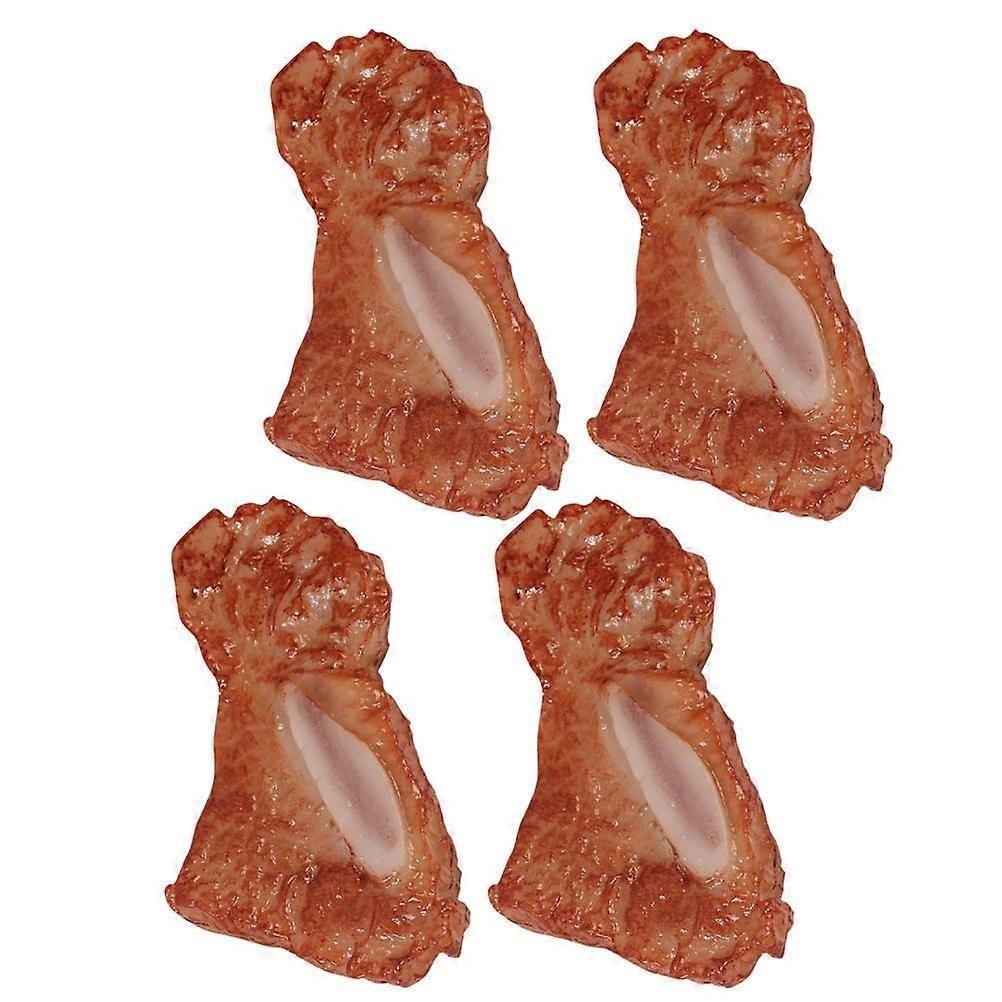 Simulated Food Model Restaurant Decoration Safe Material Brown 4Pcs