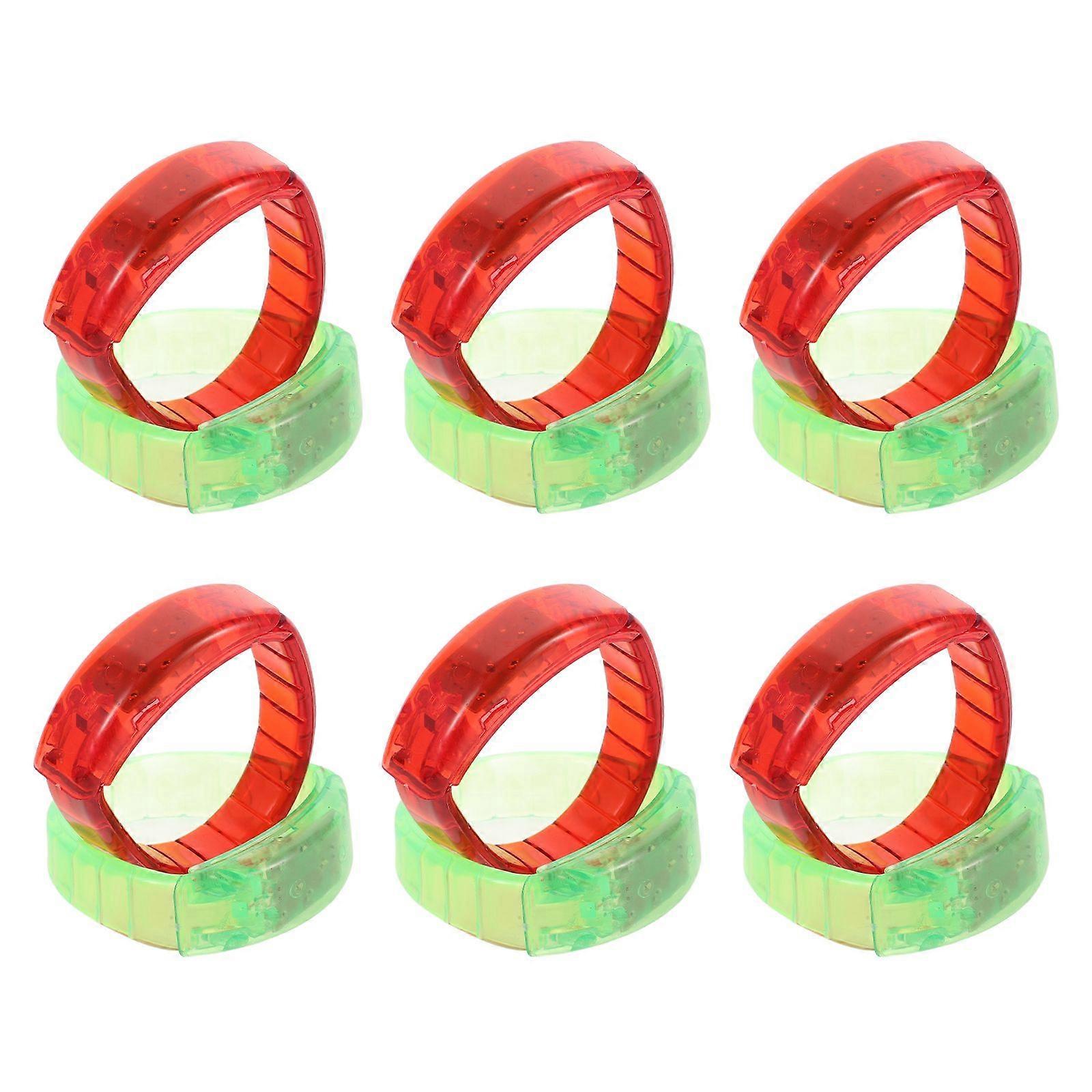 12pcs LED Light Up Flashing Wristbands Multicolor Glow Bracelet Parties Birthdays Events Bracelet