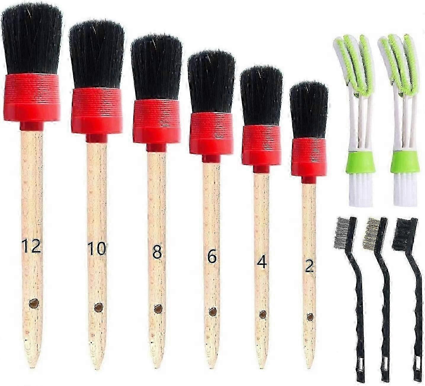 11 Pieces Auto Detailing Brush Set for Cleaning Wheels, Interior, Exterior, Leather