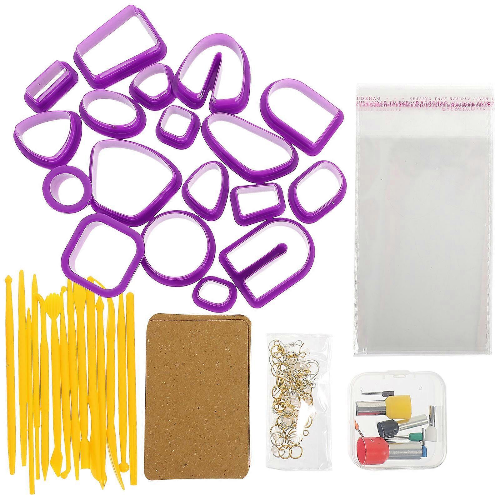 Polymer Clay Earring Making Kit Earring Making Tool Kit Assorted Color 3.5X1cm Jewelry Making 140-Piece Set