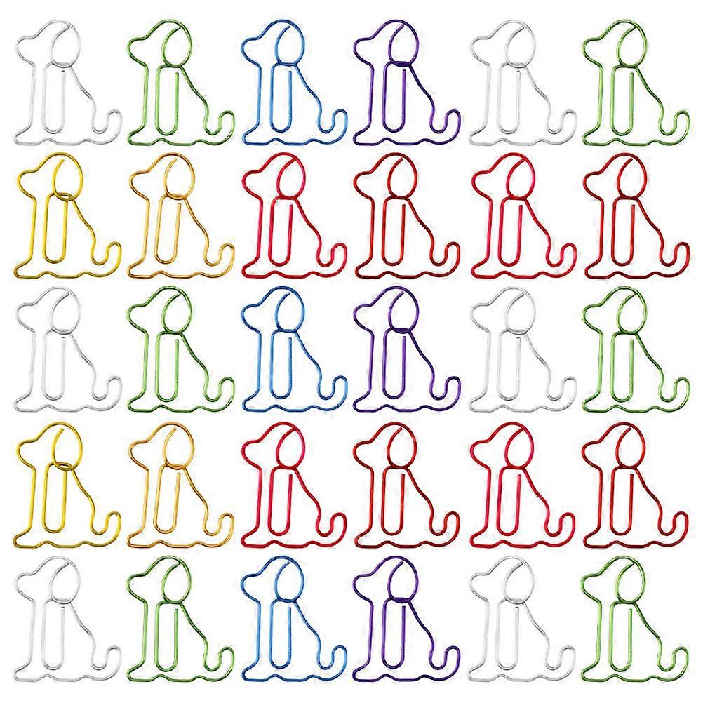 Cute Shaped Office Paper Clips Dog Shape Organizing Documents Workplace Metal 60Pcs