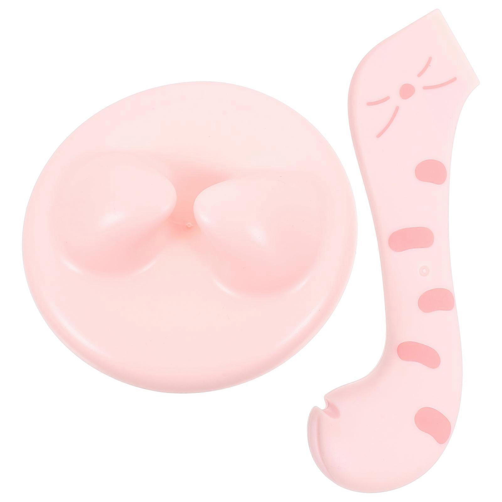 Pet Canned Feeding Spoon Cat Food Opener TPR Lid Shape Pink Convenient Kitten Food opener For Pet Owners 2Set