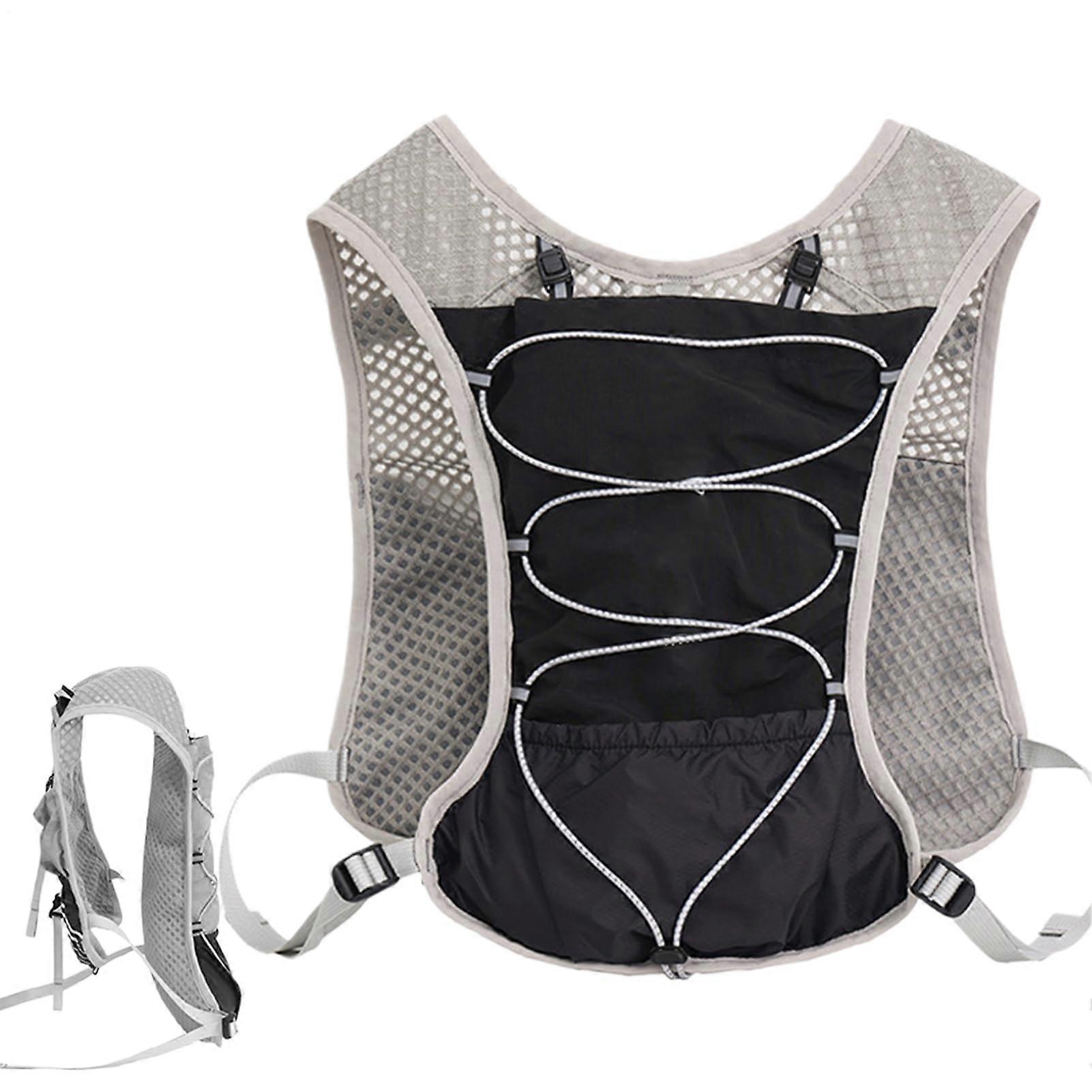 Reusable Hydration Vest, 5l Reflective Running Vest, QuickDrying Adjustable for Cycling, Hiking, Outdoor Black Ref: 6043