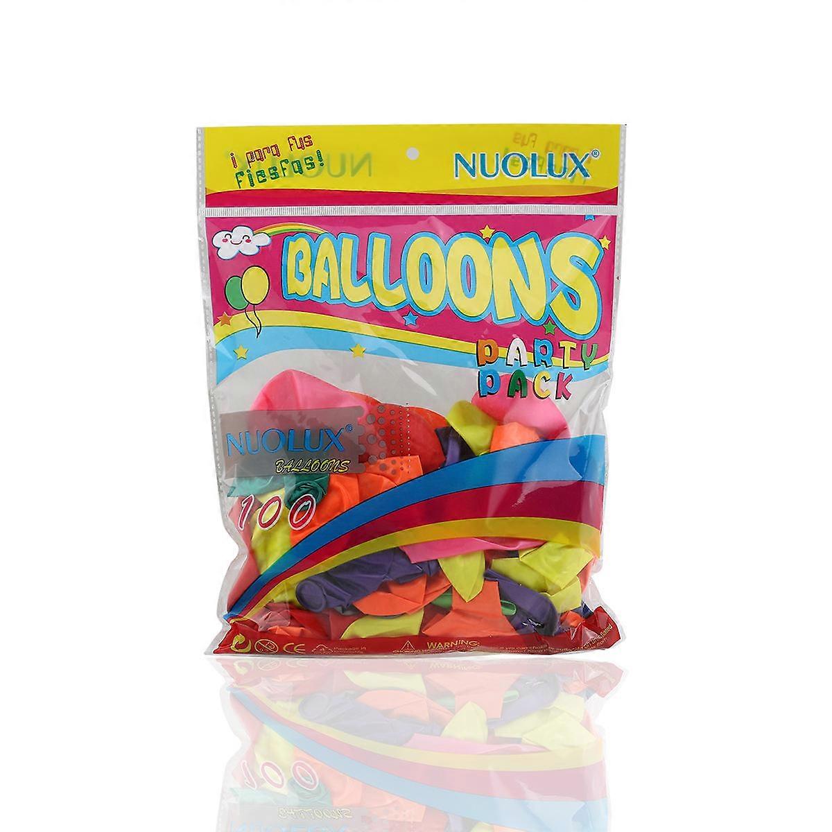 Coloured Balloons Nuolux 100Pcs 10-Inch Assorted Color For Celebrations Round Shape