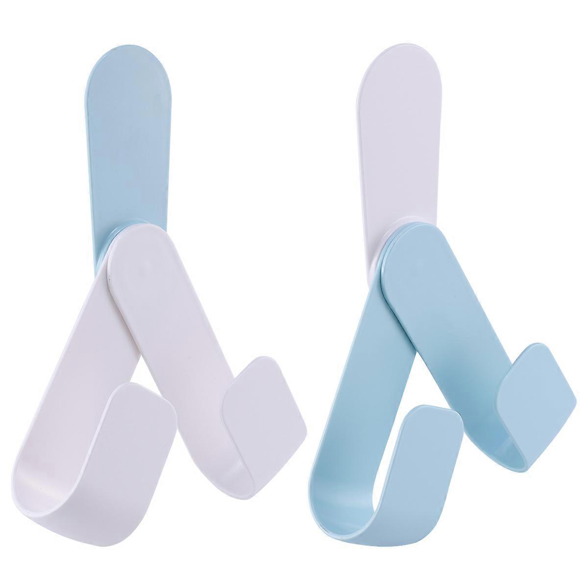 Wall Mounted Rack 2Pcs Blue Plastic Space-Saving Organization Kitchen Lid Holder