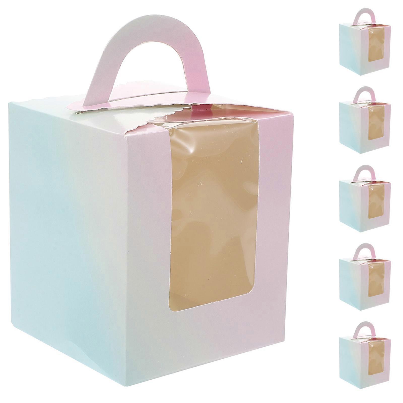 Dessert Box with Lid Clear Window Design Paper Mousse Cake Cupcake Parties 50Pcs